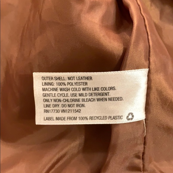 Brown Faux Leather Bomber Moto Jacket - Picture 8 of 9